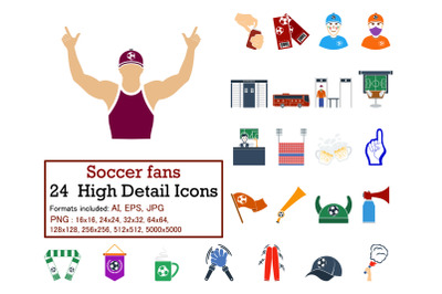 Soccer Fans Icon Set