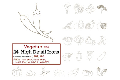 Vegetables Icon Set