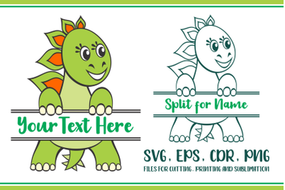 Stegosaurus Split for Name SVG