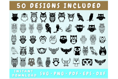 50 Owl Bundle&2C; Owl Cut Files for Cricut