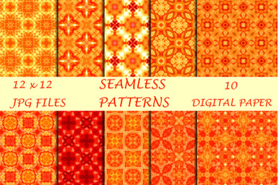 Orange Geometric Digital Papers