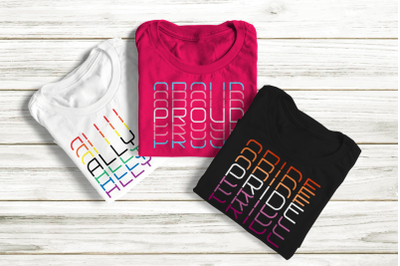 Stacked LGBT Trio | SVG | PNG | DXF | EPS