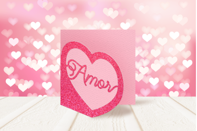 Amor Heart Layered Papercut Card | SVG | PNG | DXF | EPS