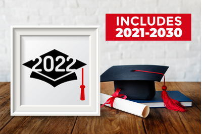 Grad Cap Years 2021-2030 | SVG | PNG | DXF | EPS