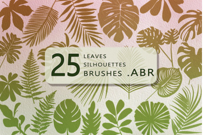 25 tropical leaves silhouettes  brushes for Photoshop and Procreate .A