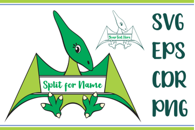 Pteranodon Split for Name SVG