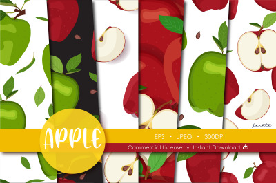 Apples Seamless Pattern Fruit Background