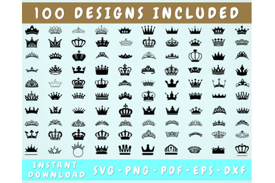 100 Crown SVG Bundle, Crown Cut Files