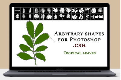 Tropical leaves. Shapes for Photoshop