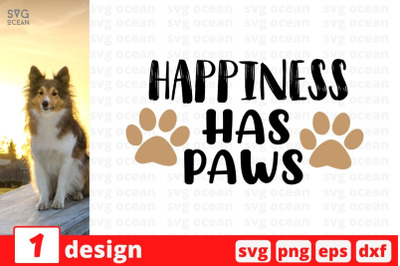 Happiness has paws SVG Cut File