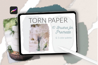 Torn paper brushes for Procreate&2C; edge paper&2C; scrapbooking