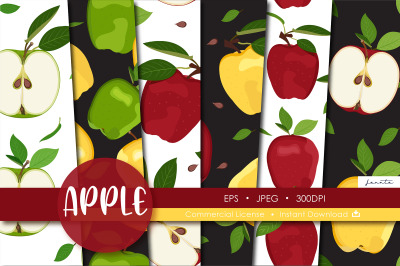 Apples Seamless Pattern Fruit Background