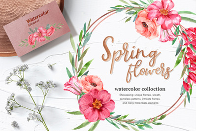 Spring Blossom Florals Watercolor Set