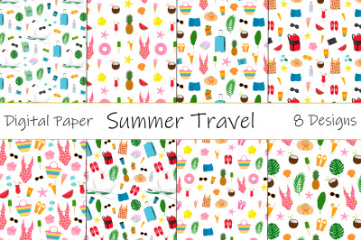 Summer pattern. Travel pattern. Tourism pattern. Summer SVG