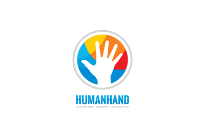 Human Hand - Vector Concept Logo 