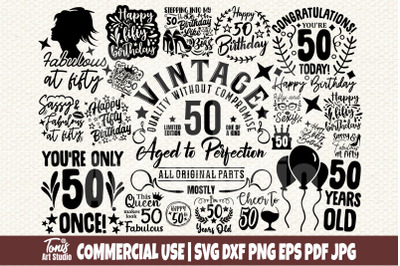 50th Birthday SVG Bundle, Fifty Birthday Shirt Svg