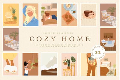 Abstract Cozy Home Illustrations