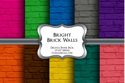 Bright Brick Walls Digital Paper Pack