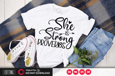 she is strong proverbs svg