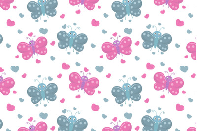 cute butterfly cartoon pattern