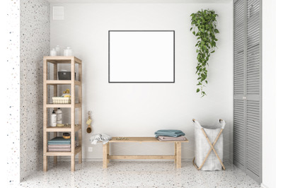 Interior scene artwork background frame mockup