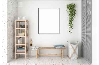 Interior scene artwork background frame mockup