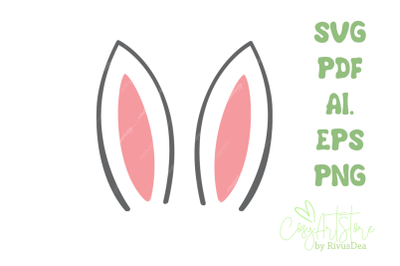 Bunny ears SVG download. Bunny ears PNG clipart.