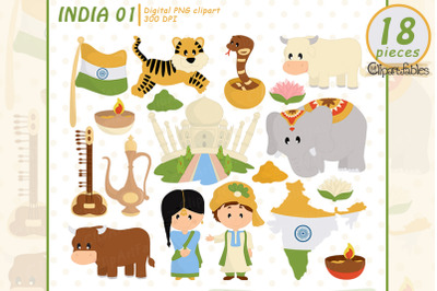 Cute INDIA clipart, Taj Mahal design, Cute Kids, Travel clip art
