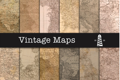 Vintage Map Textures&2C; Antique Maps