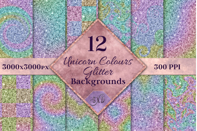Unicorn Colours Glitter - 12 Background Image Textures