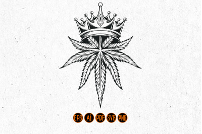 King Marijuana Logo Silhouette Crafts