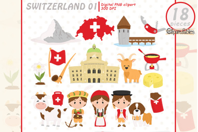 SWITZERLAND clipart, Europe clip art, Swiss kids, Matterhorn