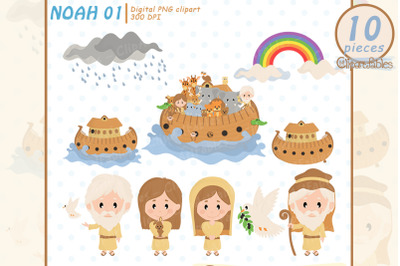 Cute NOAH&#039;s ark clipart, Bible theme, Two by Two, Bible Stories