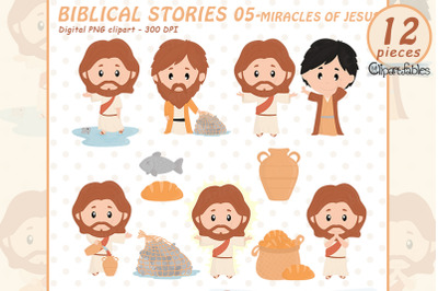 Cute JESUS clipart, BIBLICAL sories, Miracles of Jesus, Bible theme