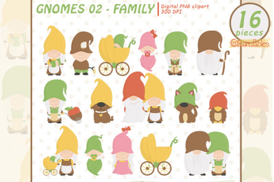 Cute GNOME FAMILY clipart, Gnome pets, Forest gnomes, Fairy tale