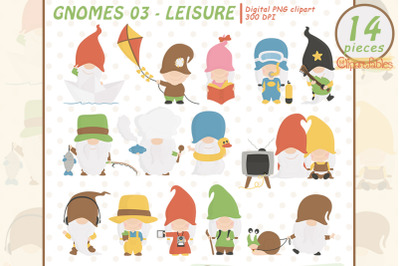 Cute GNOME clipart, LEISURE clip art, Forest gnome hobbies