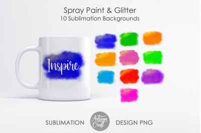 Sublimation designs, Spray Paint ,glitter