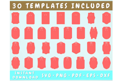 30 Keyring Display Card Svg Bundle&2C; Keyring Templates