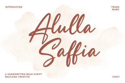 Alulla Saffia Handwritten Script