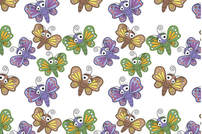 cute butterfly animal cartoon pattern