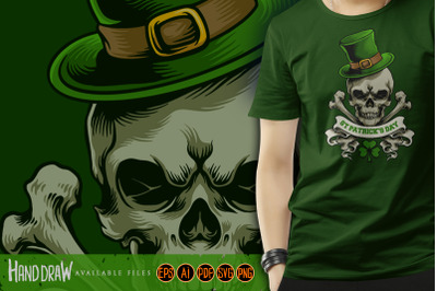 st patrick&#039;s day Skull and cross bone character