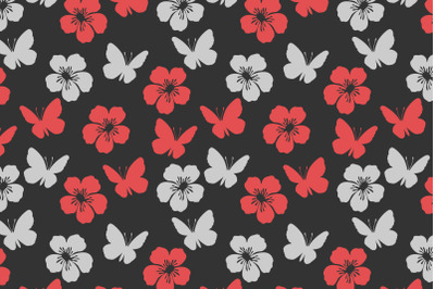 cute butterfly and flower pattern