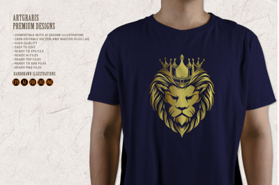 Crown gold lion logo Company Premium