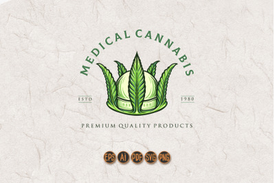 Crown Medical Cannabis Logo Weed Design