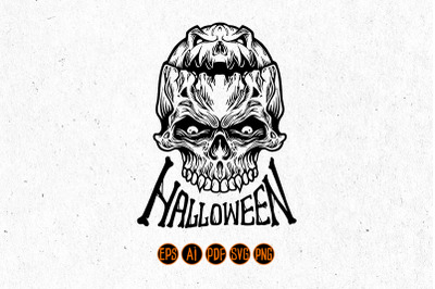 Halloween Skull isolated vector illustrations