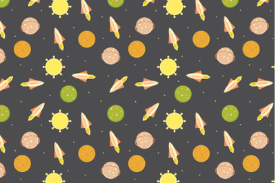 cute space object pattern