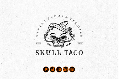Silhouette Taco Mexican Sugar Skull