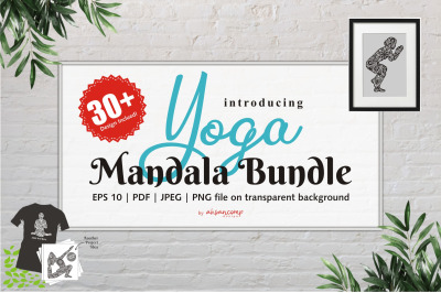 Yoga Mandala Vector Line Art Style Bundles