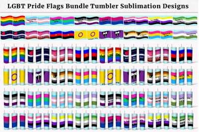 LGBT Pride Flags Tumbler 20 oz Bundle Sublimation Designs