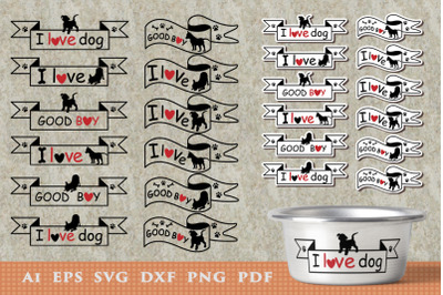 Banners with text and dog